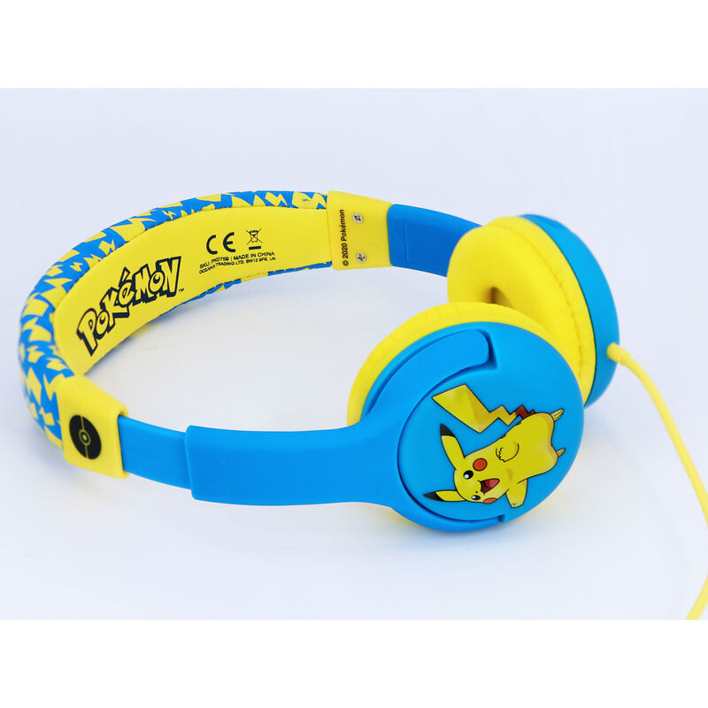 Emballage du casque OTL TECHNOLOGIES Pokémon Pikachu avec informations sur la limite de volume à 85dB