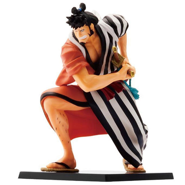 Figurine Kin'emon Ichibansho 11cm de la collection Nine Red Scabbards One Piece par BANPRESTO, vue de face avec détails soignés.