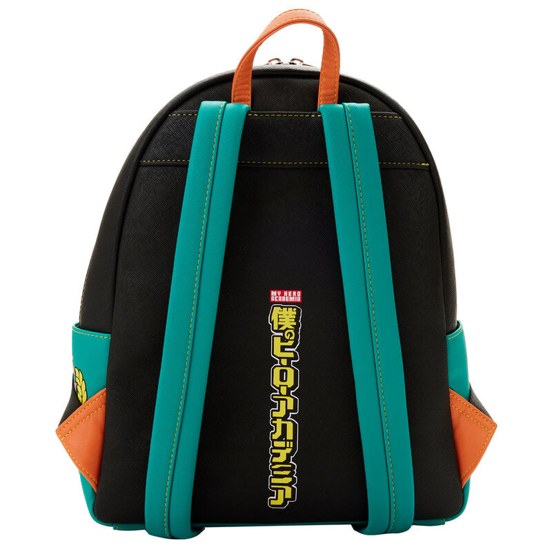 Vue latérale du sac à dos Loungefly My Hero Academia montrant les bretelles ajustables confortables