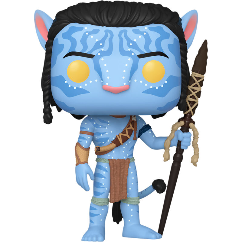 Vue latérale de la figurine Jake Sully Funko POP montrant les détails du costume et des couleurs vives