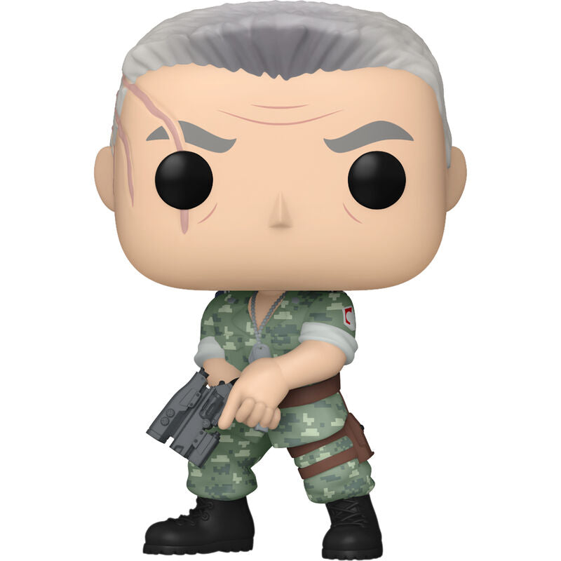 Gros plan sur la figurine Funko POP Avatar Miles Quaritch en vinyle de 9 cm