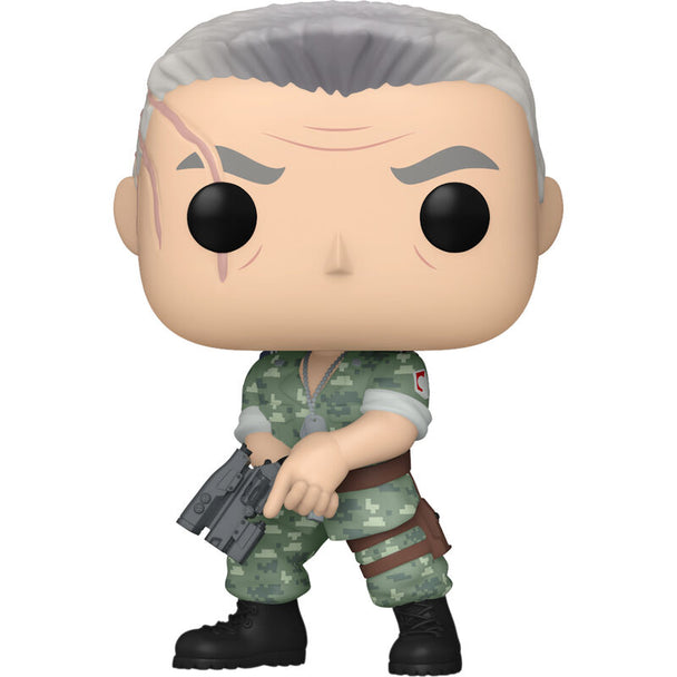 Gros plan sur la figurine Funko POP Avatar Miles Quaritch en vinyle de 9 cm