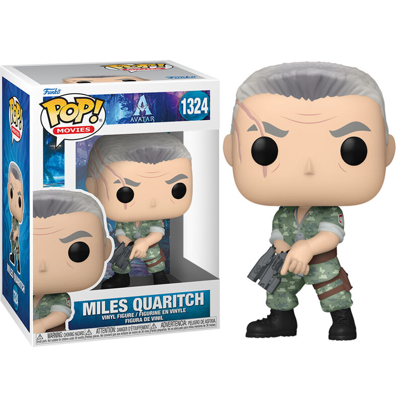 Vue latérale de la figurine Funko POP Avatar Miles Quaritch avec détails précis