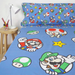 Drap-housse ajusté 90x195+25cm avec imprimé Super Mario Bros sur un lit d'enfant