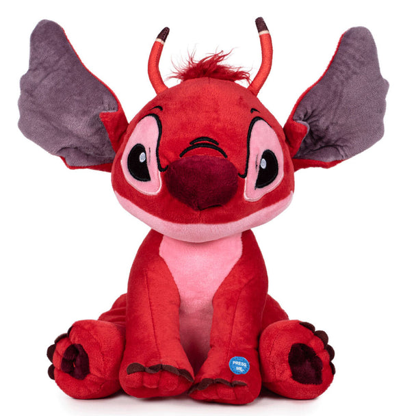 Peluche Disney Stitch Leroy de 60cm en tissu doux, vue de face avec détails colorés et expression joyeuse.