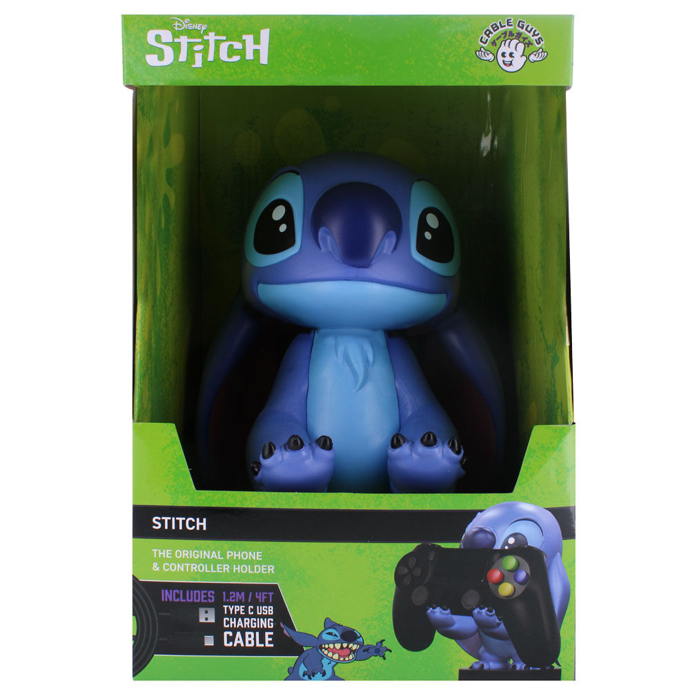 Présentation du support Stitch avec plusieurs manettes de consoles différentes compatibles placées dessus