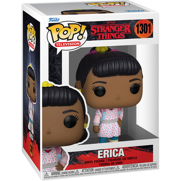 Figurine Funko POP Erica Sinclair de Stranger Things en vinyle, 9cm, présentée dans sa boîte vitrée officielle