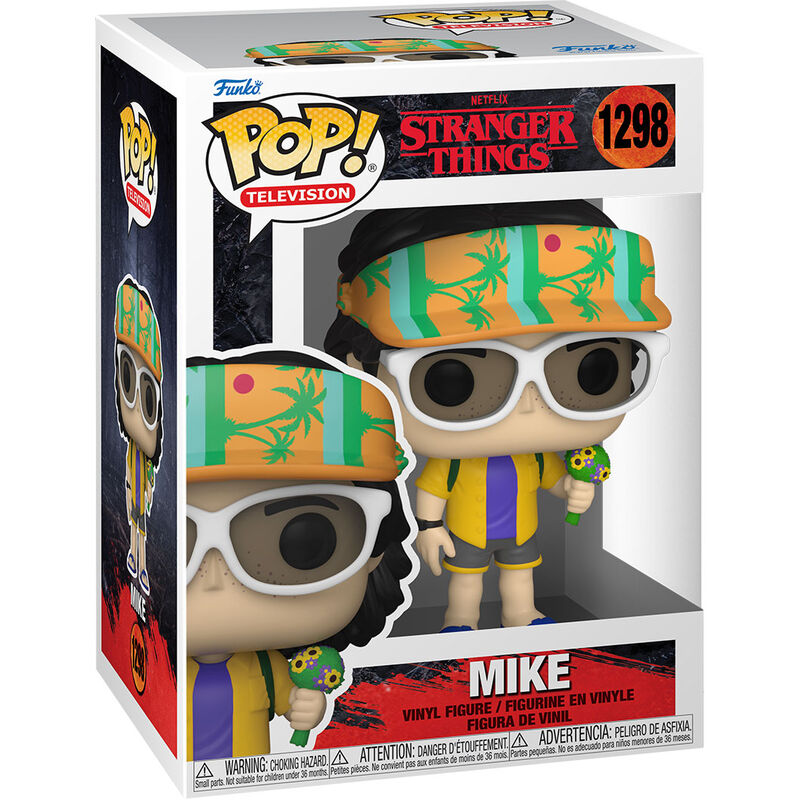 Vue latérale de la figurine Mike Wheeler Funko POP avec détails du visage et vêtements