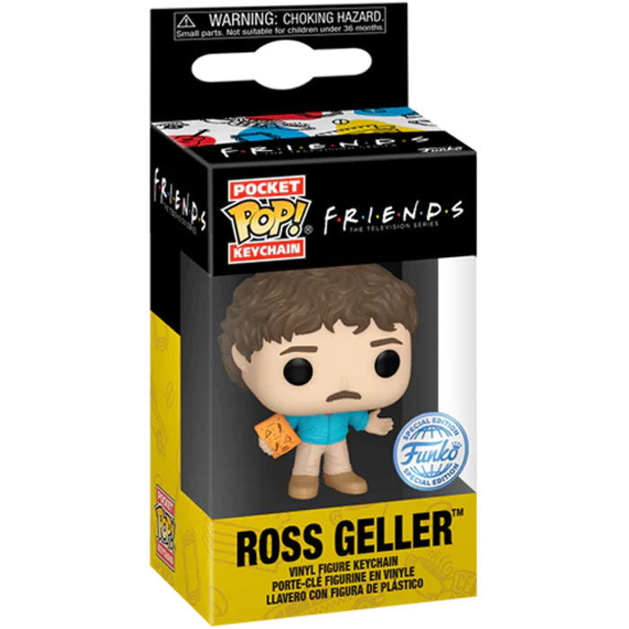 Porte-clés Ross Geller attaché à un trousseau de clés sur fond neutre