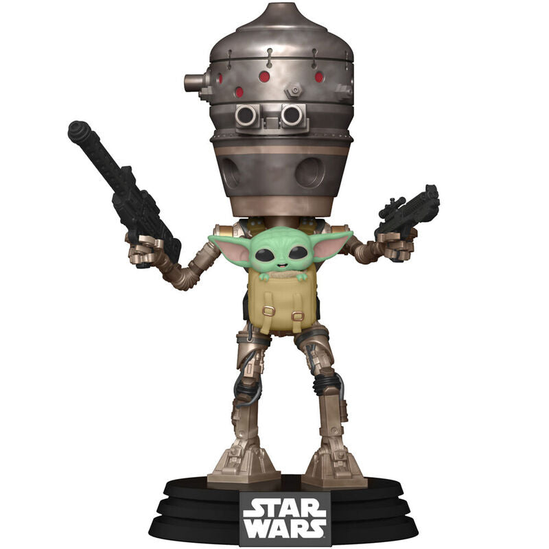 Set complet Star Wars : figurine Funko POP IG-11 à côté du T-shirt exclusif plié