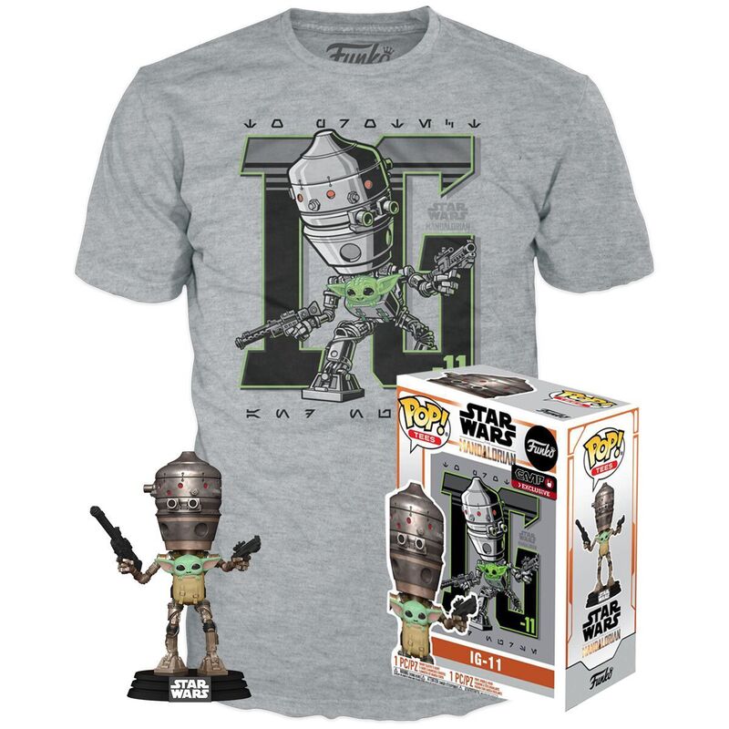 Figurine Funko POP exclusive IG-11 de Star Wars vue de face avec détails précis et couleurs vives