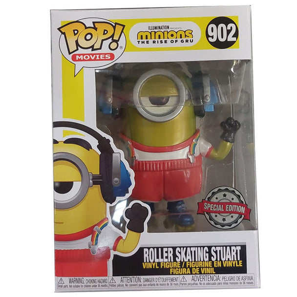 T-shirt exclusif Minions Stuart Roller Skating avec design métallique et logo FUNKO