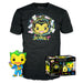 Set exclusif FUNKO DC Comics avec figurine POP Batman et Joker posée sur socle noir