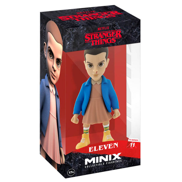 Figurine Eleven de Stranger Things MINIX 12cm vue de face avec détails précis du visage et costume