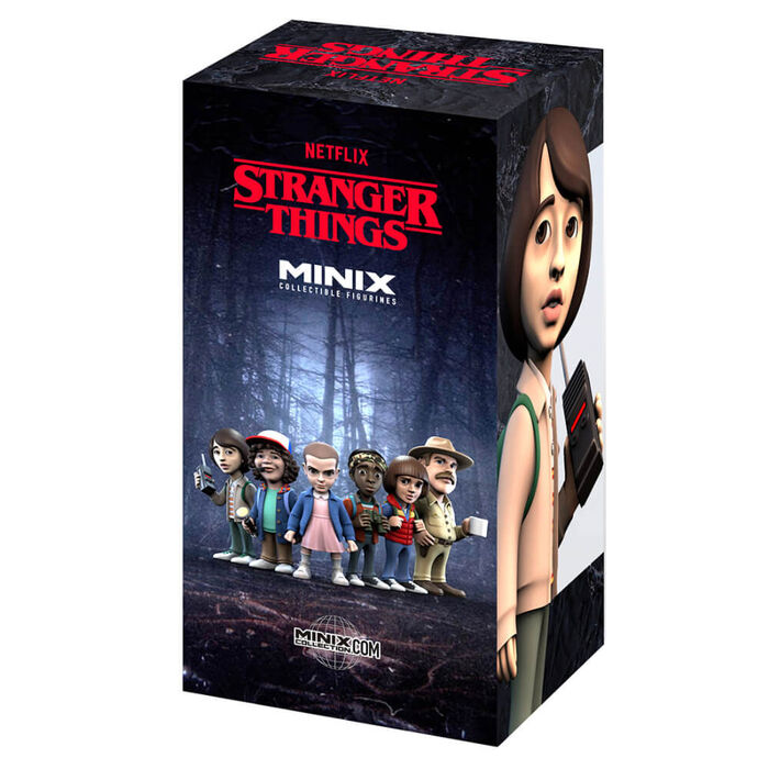 Figurine Mike Minix de 12cm posée sur un socle, parfaite pour collection et exposition