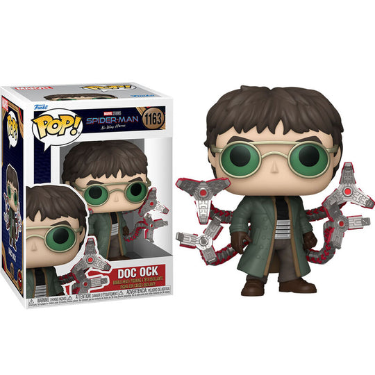 Packaging de la figurine Funko POP Doc Ock Spider-Man No Way Home, boîte cadeau avec logo Marvel et FUNKO