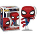 Gros plan sur les détails colorés et le design unique de la figurine Funko POP Spider-Man No Way Home
