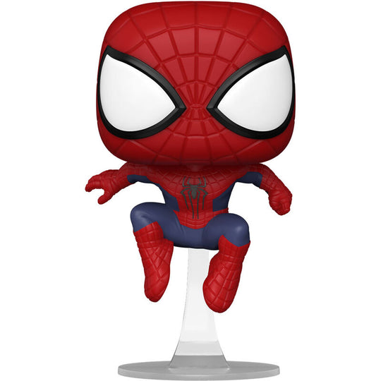 Packaging de la figurine Funko POP Spider-Man No Way Home avec logo Marvel et design attractif
