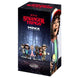 Zoom sur le visage expressif de la figurine Dustin Stranger Things MINIX avec son chapeau caractéristique