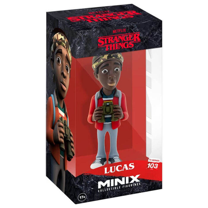 Figurine Lucas Stranger Things MINIX 12 cm vue de face avec détails précis