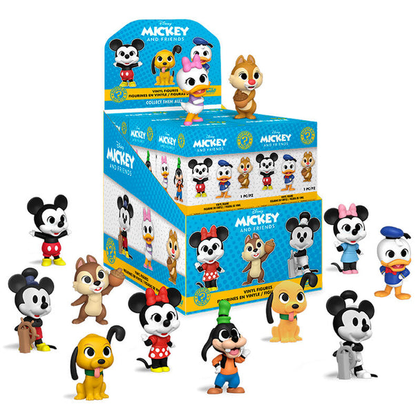Figurines Mystery Minis Disney Classics Funko avec personnages Disney emblématiques en présentation sur fond clair