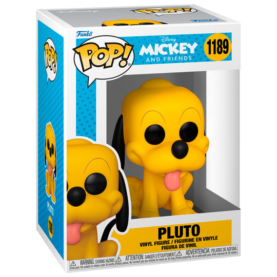 Figurine Funko POP Pluto Disney Classics en vinyle de 9 cm dans sa boîte cadeau bleue et blanche