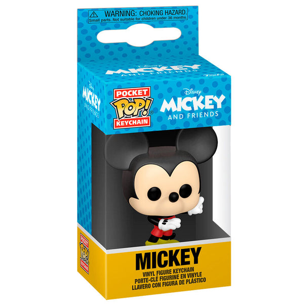 Porte-clés FUNKO Pocket POP représentant Mickey Mouse de la collection Disney Classics, vue de face avec détails colorés