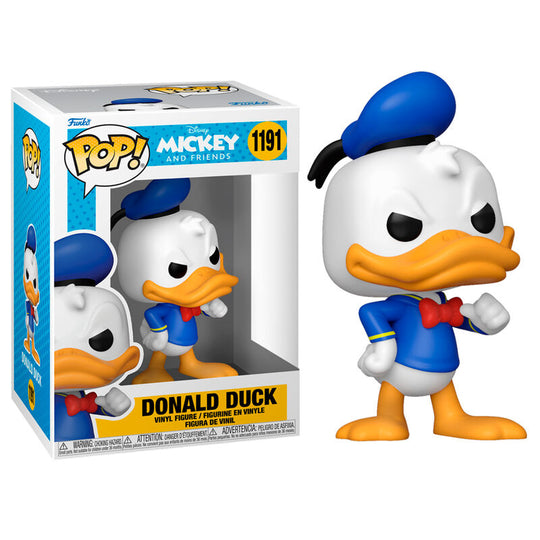 Figurine Funko POP Donald Duck Disney Classics posée sur un fond blanc montrant ses détails en vinyle