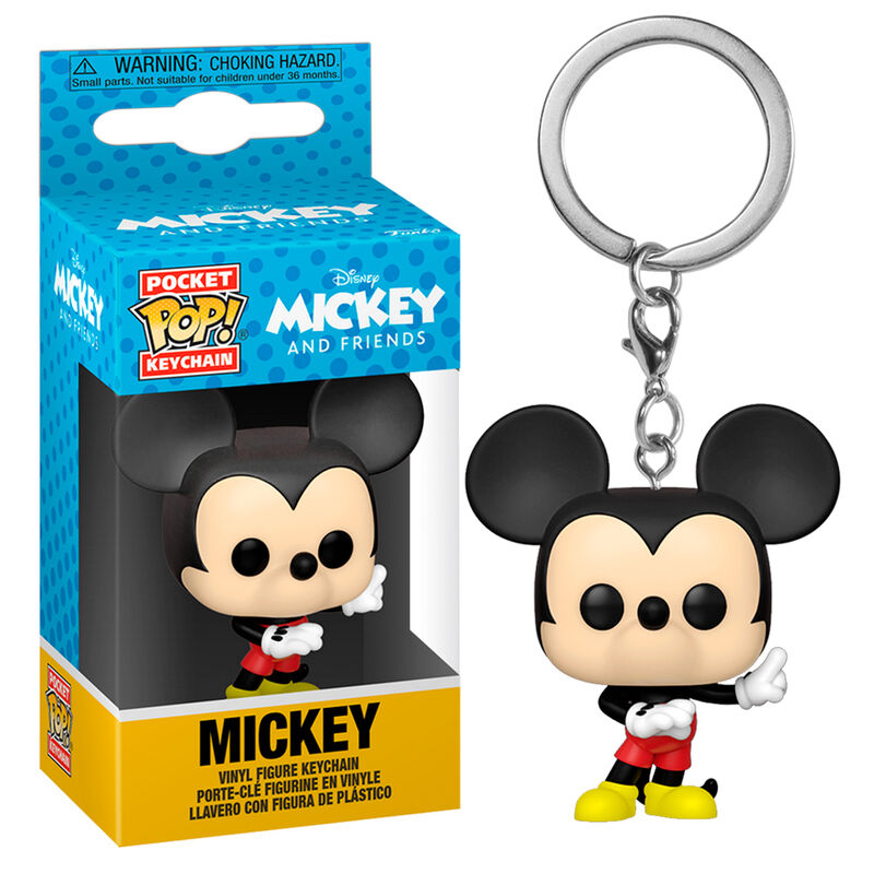 Porte-clés Disney Classics Mickey Mouse FUNKO Pocket POP accroché à un trousseau de clés, prêt à l'usage quotidien