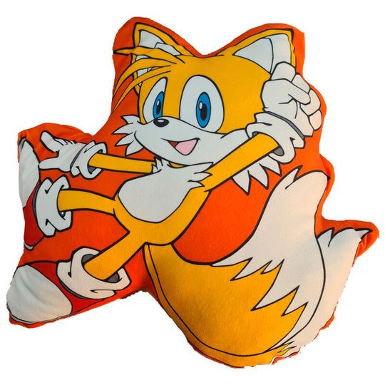 Coussin 3D Sonic The Hedgehog Tails en microfibre 40x35cm avec design fidèle au personnage, idéal pour décoration et confort.