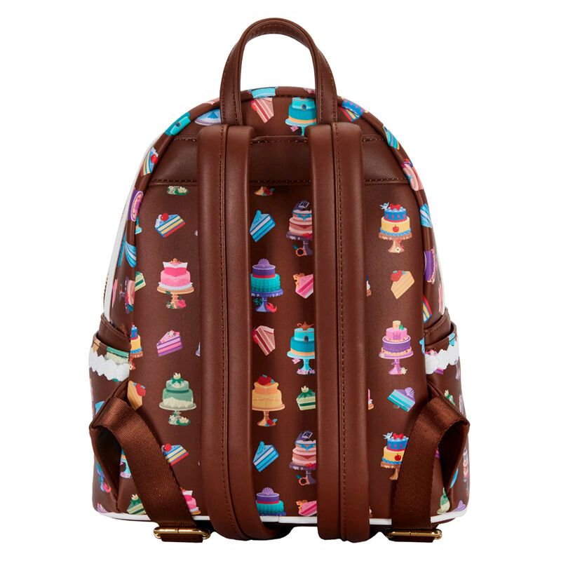 Image de dos avec les bretelles réglables du sac à dos Disney Princess Cakes Loungefly
