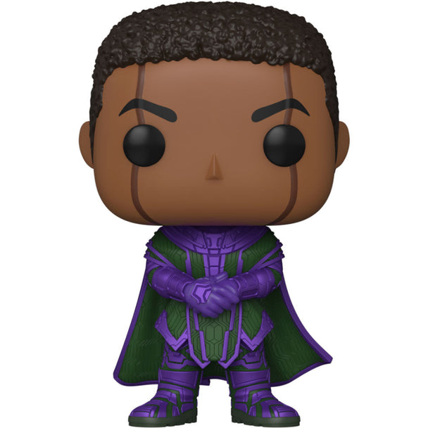 Zoom sur les détails de la figurine Funko POP Kang, montrant les couleurs et la finition vinyl de 9 cm.