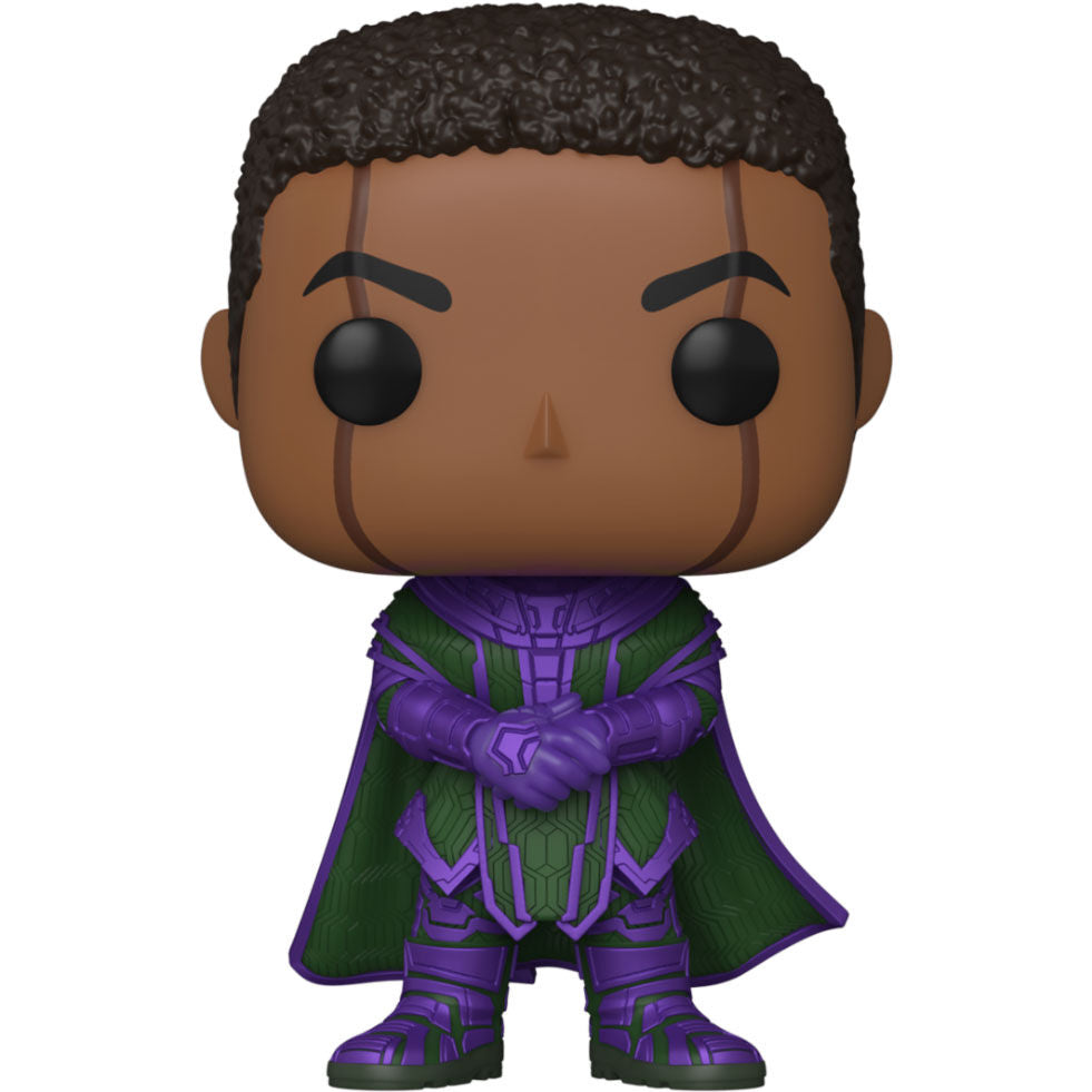 Zoom sur les détails de la figurine Funko POP Kang, montrant les couleurs et la finition vinyl de 9 cm.