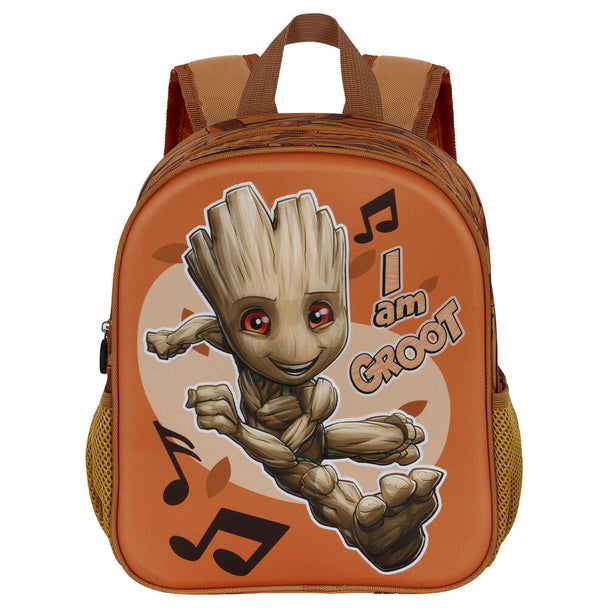 Sac à dos Marvel I am Groot Soundtrack 3D vue de face avec design en relief et fermeture éclair