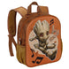 Détail du compartiment principal zippé du sac à dos 3D Marvel I am Groot avec doublure intérieure