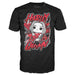 Vue du T-shirt Suicide Squad Harley Quinn plié, mettant en avant le logo et le design imprimé
