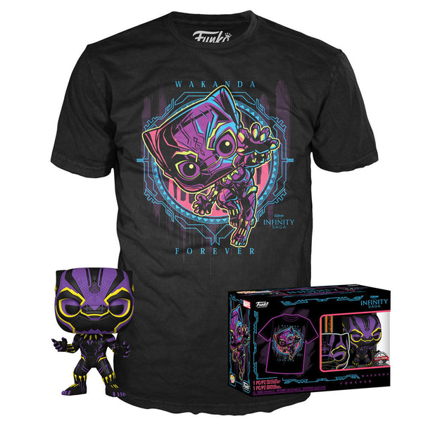 T-shirt exclusif Funko Marvel Wakanda Forever avec logo Black Panther en gros plan
