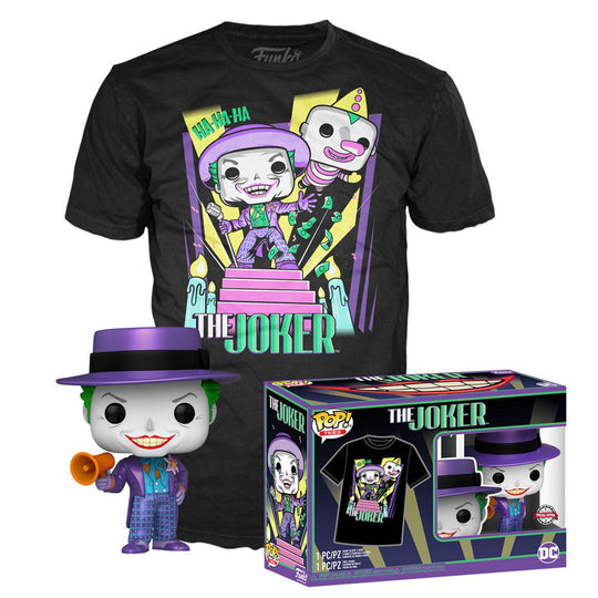 Set complet FUNKO avec T-shirt Batman et figurine POP métallique Joker DC Comics