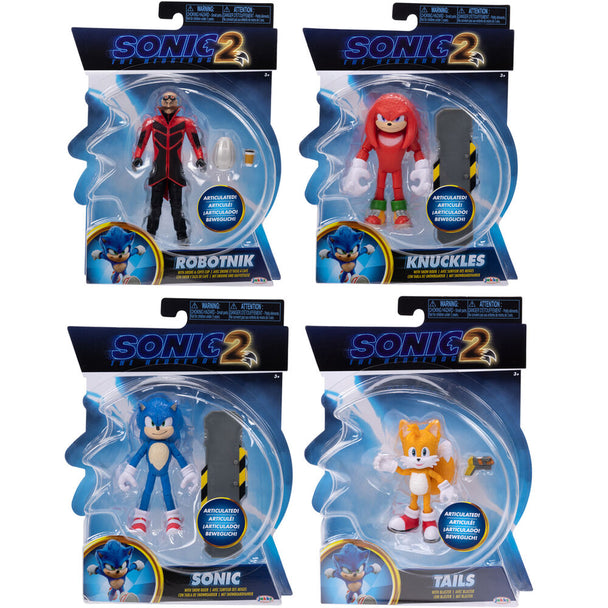 Figurine Sonic the Hedgehog 2 de 10 cm vue de face avec détails précis
