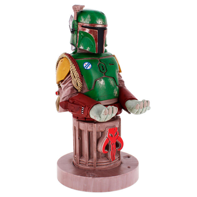 Détail du support Boba Fett en position tenant une télécommande, finition haute qualité EXQUISITE GAMING