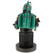 Vue de profil du support Boba Fett en position tenant un smartphone moderne