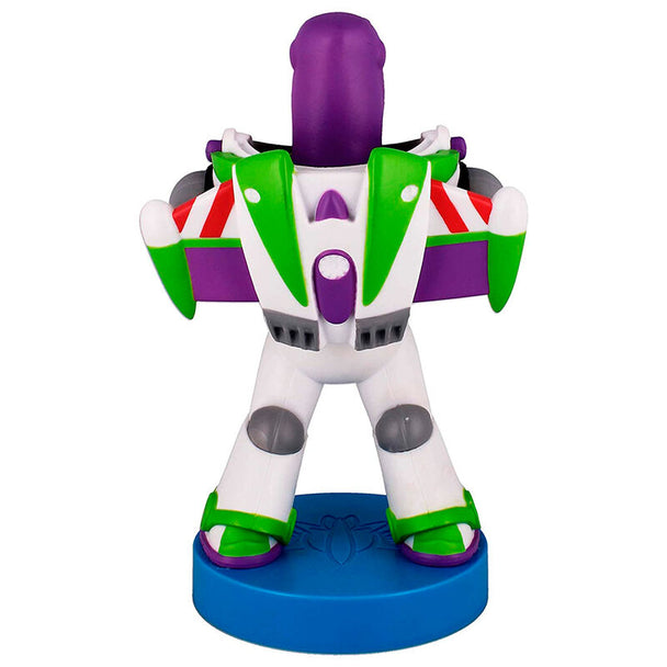 Zoom sur la fixation du support Buzz Lightyear avec une manette PlayStation 5 DualSense.