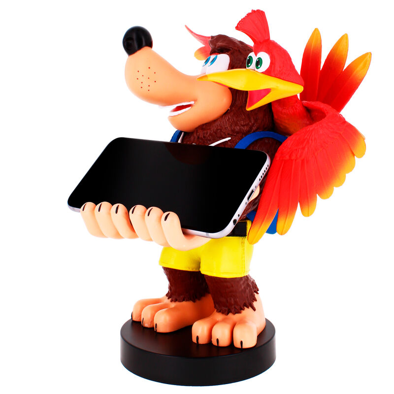 Détail du design Banjo-Kazooie sur le support câble pour manettes et téléphones