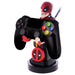 Détail du design Deadpool Zombie en couleur rouge et vert sur le support câble