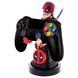 Détail du design Deadpool Zombie en couleur rouge et vert sur le support câble