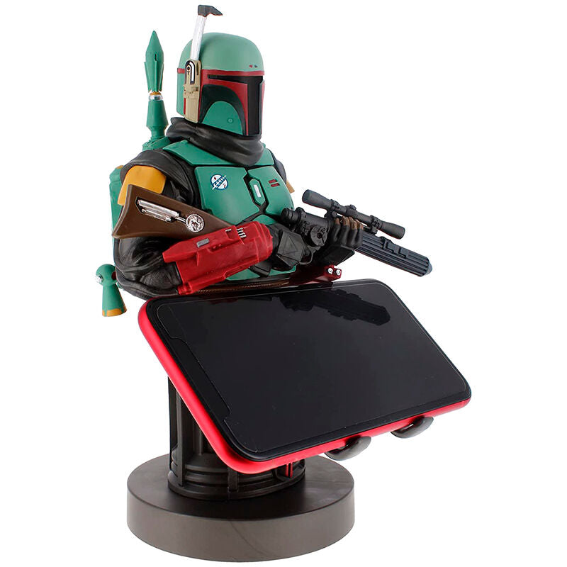 Support Cable Guy Boba Fett avec manette PlayStation 5 DualSense posée dessus