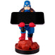 Photo rapprochée du socle du support Cable Guy montrant la qualité des finitions et le logo Marvel