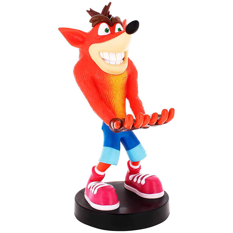 Présentation des détails du design du support chargeur Crash Bandicoot avec finition soignée et matériaux robustes