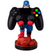 Présentation du support Marvel Captain America avec plusieurs accessoires de jeu compatibles
