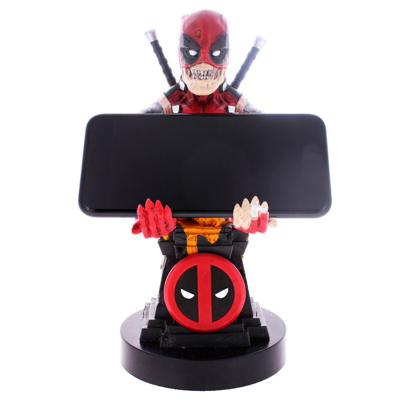 Vue latérale du support câble Deadpool Zombie Marvel montrant sa stabilité sur bureau